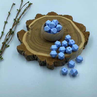 Пастельно - голубий Ікосаедр 17 мм фото